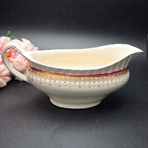 Vintage 1950s Alfred Meakin Art Deco Gravy Boat Royal Wembley Pattern
